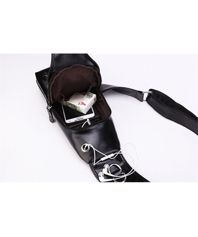 Men's PU Leather Chest Shoulder Backpack Sling Bag Cross Body Purse ...