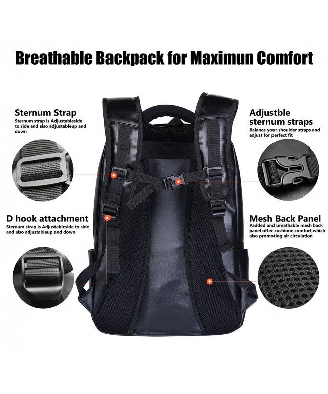 POLO VIDENG Leather Backpack Lightweight Travel Rucksack School Bookbag ...