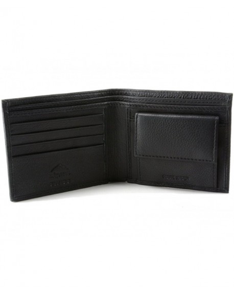 Mens Leather Bifold Wallet with Coin Pocket Purse Pouch & 2 Bill ...